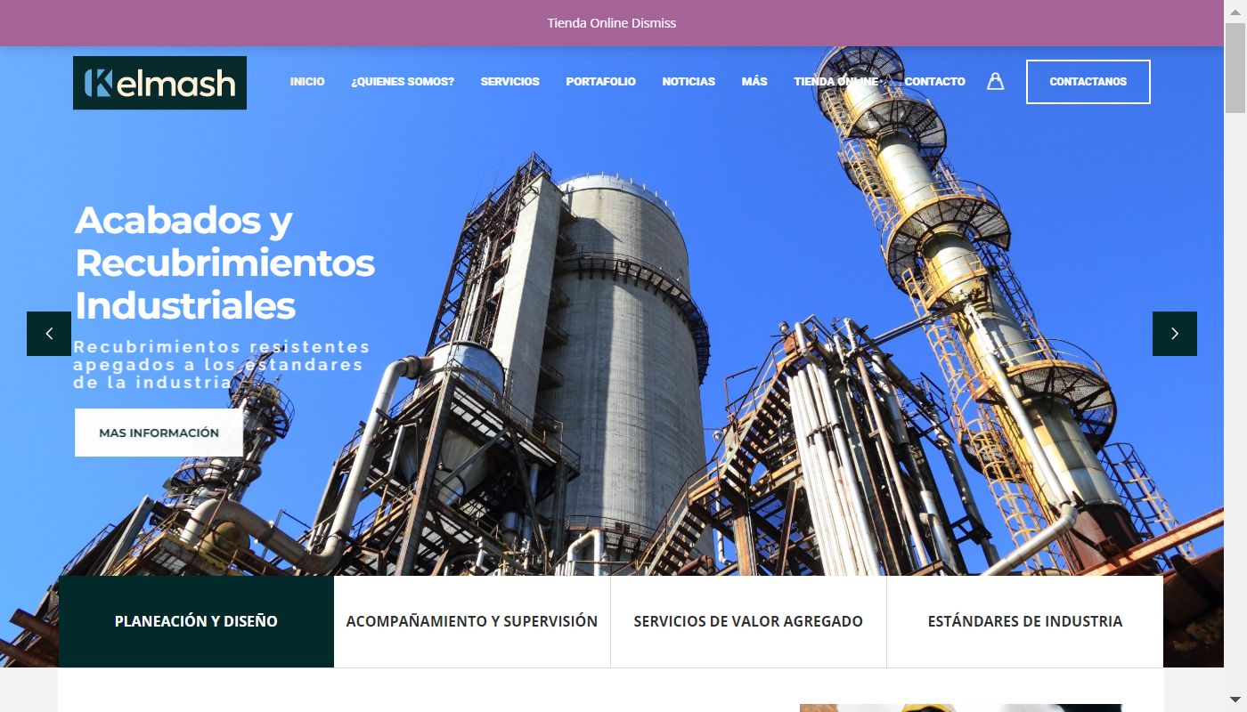 Screenshot de Comercializadora KELMASH