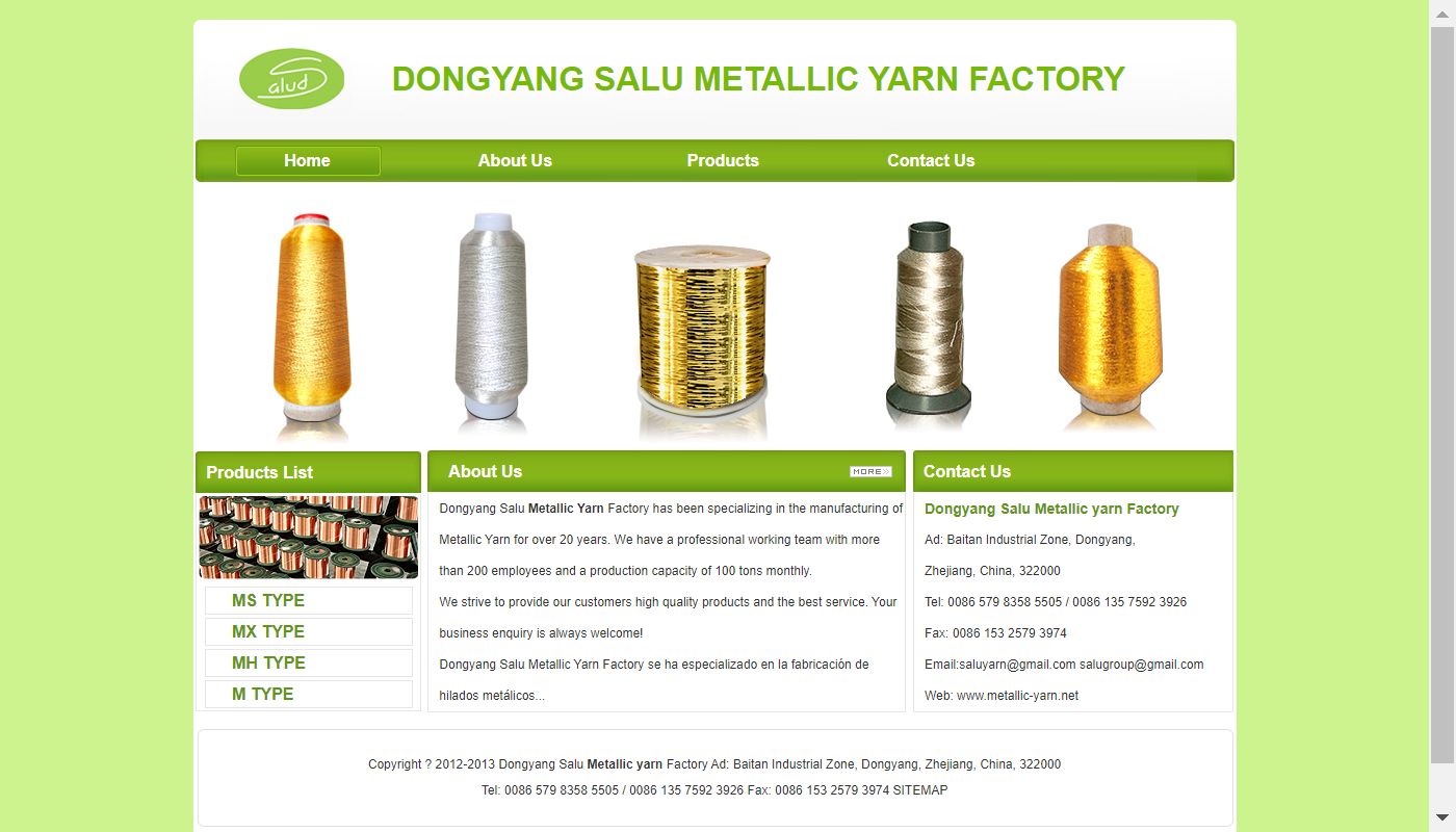Screenshot de Dongyang Salu Metallic Yarn Factory