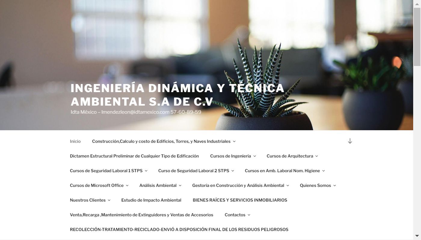 Página de Ingeniería Dinámica y Técnica Ambiental