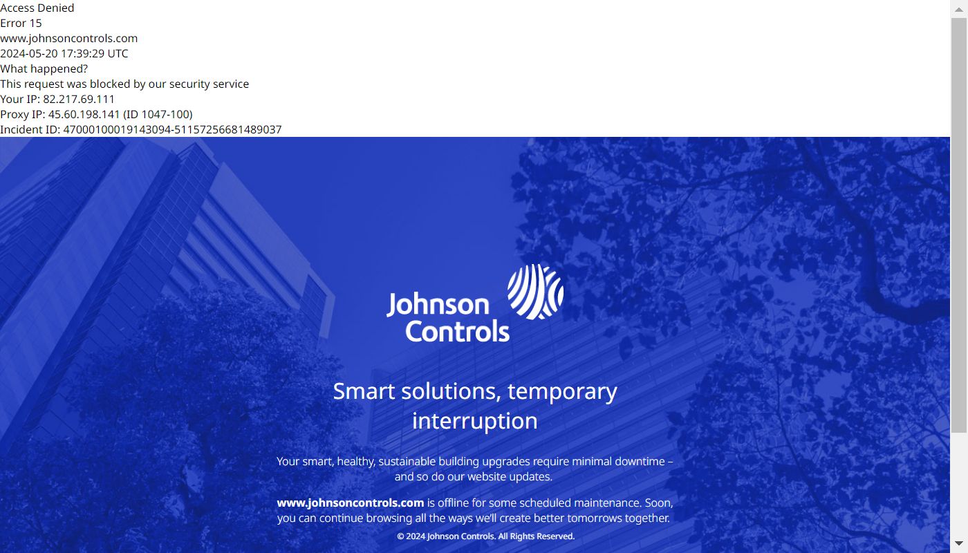 Screenshot de Johnson Controls de México
