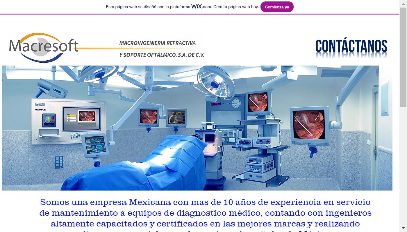 Screenshot de Macroingenieria Reflectiva y Soporte Oftálmico