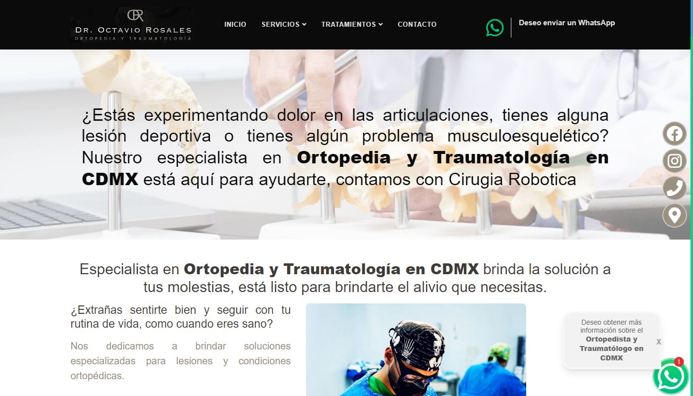 Screenshot de Ortopedista y Traumatólogo en CDMX Dr. José Octavio Rosales