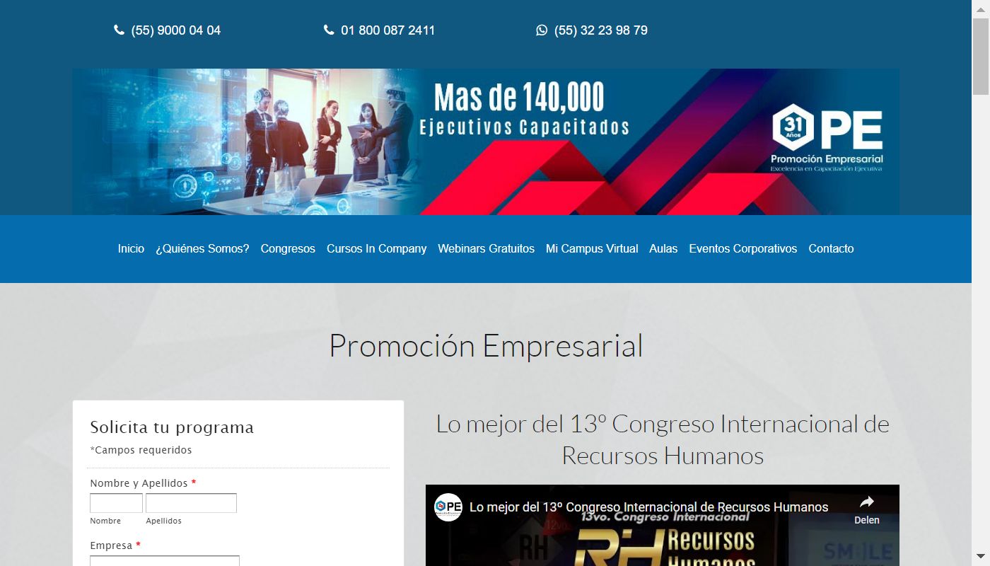 Screenshot de Promoción Empresarial